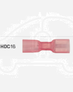 Quikcrimp HDC16 Red Heatshrink 6.3mm Female Blade Terminal - Fully Insulated Pack of 100