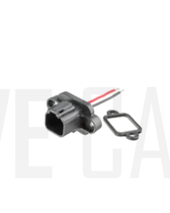 Deutsch DT2-PM 2 Pin Flange Mounted Receptacle with Soldered Wires and Rubber Gasket
