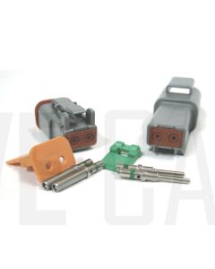 Deutsch DT Series 2 Pin Connector Kit (Green Band)