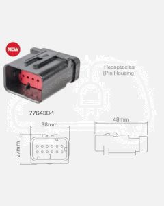 TE Connectivity 776438-1 AMPSEAL 16 12 Circuit Receptacle Connector