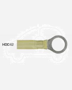 Quikcrimp HDC42 Yellow 10mm Heatshrink Ring Terminal Pack of 100