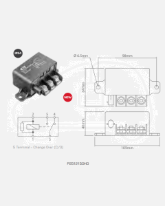Ionnic P2512150HD Relay Power N/O 12V 130A Resistor