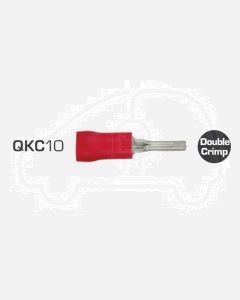 IONNIC QKC10 Red Vinyl Insulated Pin Terminals (Pack of 100)