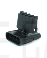 Delphi 12010974 4 Way Black Weather Pack Shroud Sealed Male Connector Housing (Bag of 10)