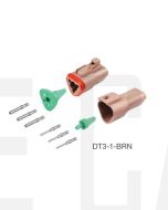 Deutsch DT3-1-BRN DT Series 3 Pin Brown Connector Kit